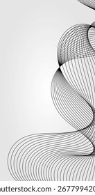 Espaço de cópia abstrato em fundo cinza com linhas onduladas para design de Elemento