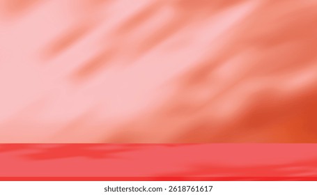 Fundo abstrato de coral e pêssego com iluminação suave e sombra sobreposição perfeita para telas de produtos e projetos de design gráfico