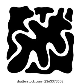 Abstract coral posters. Contemporary trandy minimalist organic black shapes style. Vector graphic illustration