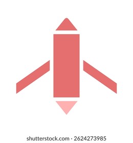 Abstract coral rocket icon graphic minimalist aviation symbol concept illustration