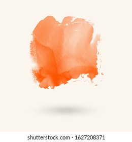 Abstract coral watercolor element for web design. Vector illustration.
