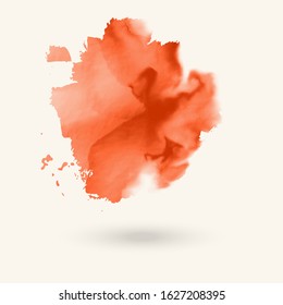 Abstract coral watercolor element for web design. Vector illustration.