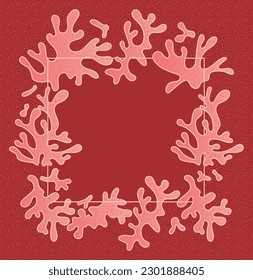Abstract corals backgrounds with copy space for text. Banners and templates with blobs and dots for posters, cover designs, social media stories