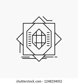 Abstract, core, fabrication, formation, forming Line Icon. Vector isolated illustration