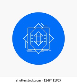 Abstract, core, fabrication, formation, forming White Line Icon in Circle background. vector icon illustration
