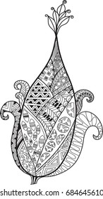 abstract corn with high detail for coloring book.Vector illustrator