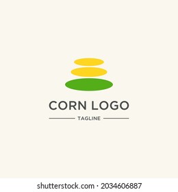 Abstract Corn logo design. Corn grain icon vector design