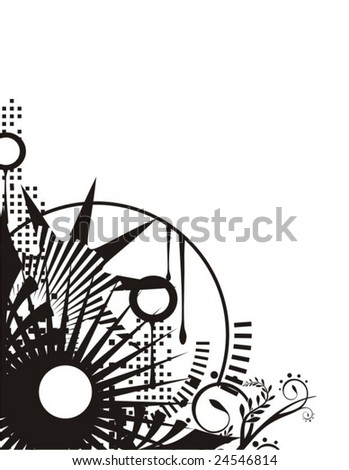 Abstract Corner Design Black White Vector Stock Vector (Royalty Free