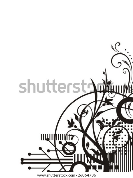 Abstract Corner Design Black White Vector Stock Vector (Royalty Free