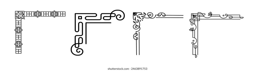 Abstract corner ornamental design elements