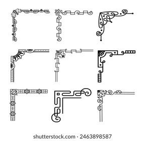 Abstract corner ornamental design elements