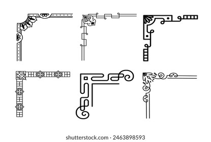 Abstract corner ornamental design elements