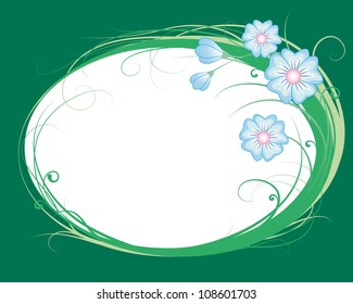 abstract cornflowers on a green background