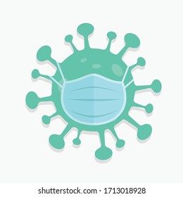 abstract corona virus with a mask. Corona Virus Flu and lung disease spreading of world. Dangerous ncov corona virus, risk alert. vector illustration