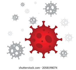 abstract coronavirus icon background red and gray