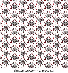 Abstract coronavirus seamless pattern on white background. medical theme