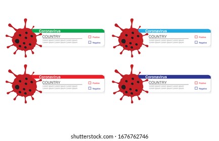 Abstract coronavirus sign, COVID-19 Tag, Doctor ripping coronavirus label for folder.