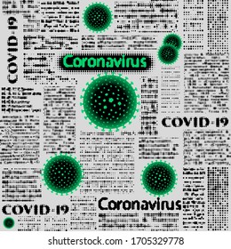 Abstract coronavirus virions pattern.. Seamless vector image