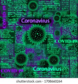 Patrón de viriones de coronavirus abstracto. Imagen vectorial sin problemas