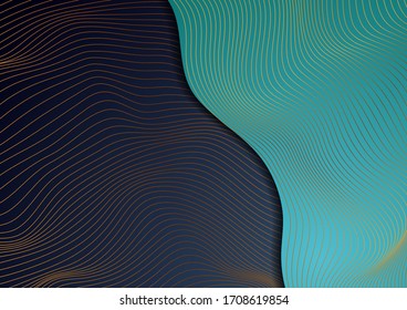 Abstract corporate background with bronze lines wavy ornament. Vector design