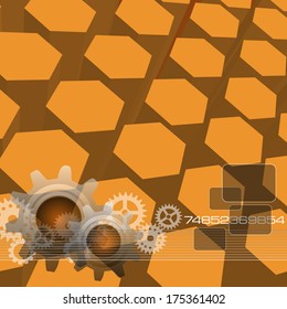 Abstract corporate background with hexagon shapes and modern gears. Corporate business template