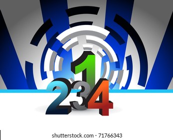abstract corporate background with numbers, vector illustration