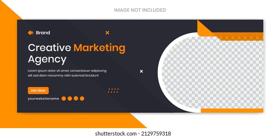 Resumen de la plantilla de diseño de banner corporativo, diseño de formas de color naranja vectorial