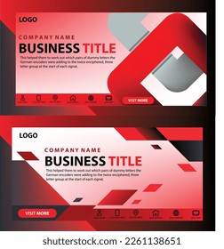 Abstrakter Firmenbanner Web-Design rot schwarz-graue, geometrische Diagonale auf weißem Hintergrund Technologie Konzept. Vektorgrafik Sie können für Werbung, Poster, Vorlage, Geschäftsvorführung.