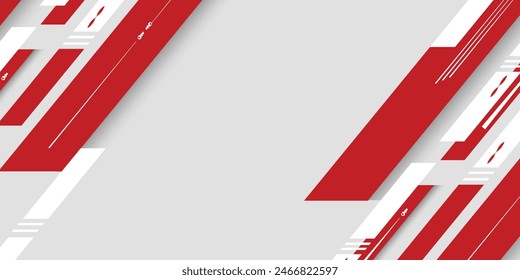 Abstraktes Corporate Banner Webdesign Rot und Weiß Geometrische Diagonale auf weißem Hintergrund Technologiekonzept