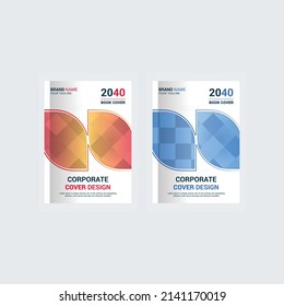 Abstract corporate book cover design template   
