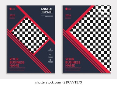 Abstract corporate book cover design template in a4.