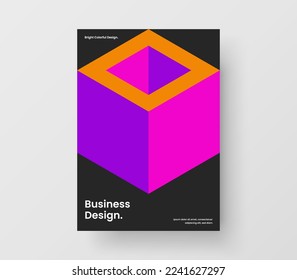 Resumen de la plantilla de diseño de vector A4 del folleto corporativo. Diseño de página principal de azulejos geométricos premium.