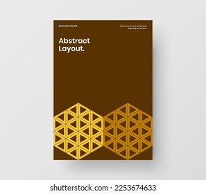 Abstract corporate brochure design vector layout. Premium mosaic shapes postcard concept.