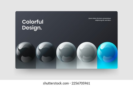 Abstract corporate brochure design vector concept. Vivid realistic spheres annual report template.