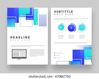 Abstract Corporate Brochure, Template or Cover design with front and back page presentation, Business concept.