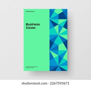 Abstract corporate brochure vector design concept. Colorful geometric hexagons presentation illustration.