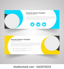 abstract corporate business banner template, horizontal advertising business banner layout template flat design set , clean geometric abstract cover header background template for website design.