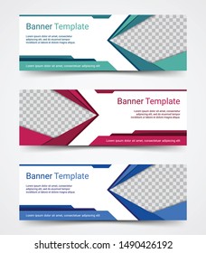 Abstract corporate business banner template set, vector illustration