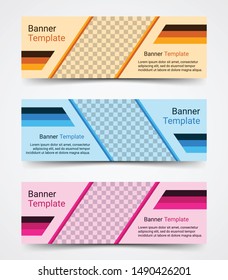 Abstract corporate business banner template set, vector illustration