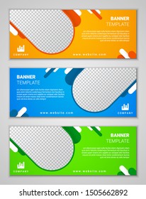 Abstract corporate business banner template set, vector illustration