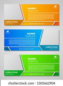 Abstract corporate business banner template set, vector illustration