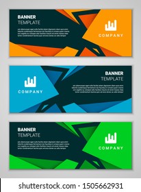 Abstract corporate business banner template set, vector illustration