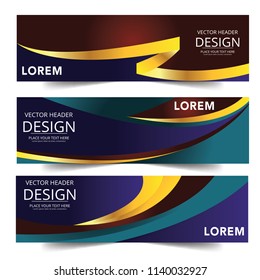 Abstract corporate business banner web template, horizontal advertising business banner layout template flat design set , clean geometric abstract cover header background template for website design.