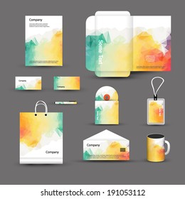 Abstract Corporate Business branding identity design Template Layout. Letter, Folder, Business letterhead cards. Vector company brand style for ad brandbook and guideline