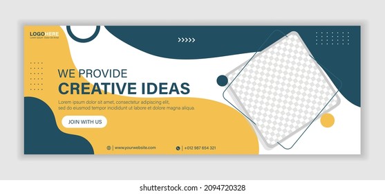 Abstract corporate business digital agency for social media facebook cover banner template