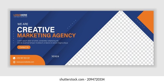 Abstract corporate business digital agency for social media facebook cover banner template