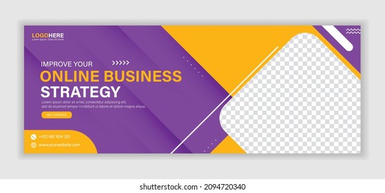 Abstract corporate business digital agency for social media facebook cover banner template