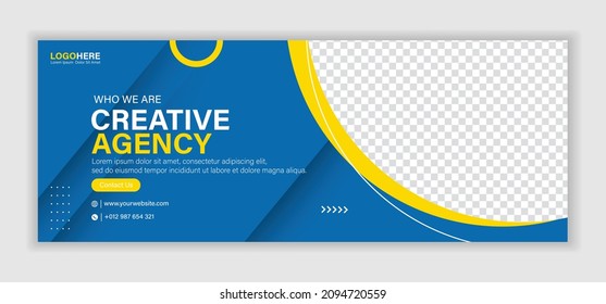 Abstract corporate business digital agency for social media facebook cover banner template