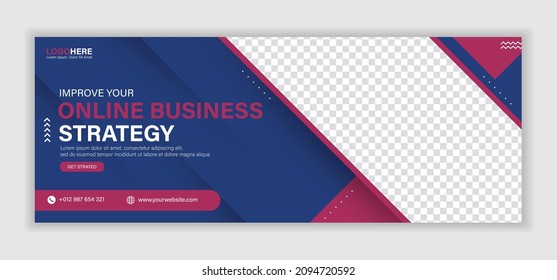 Abstract corporate business digital agency for social media facebook cover banner template
