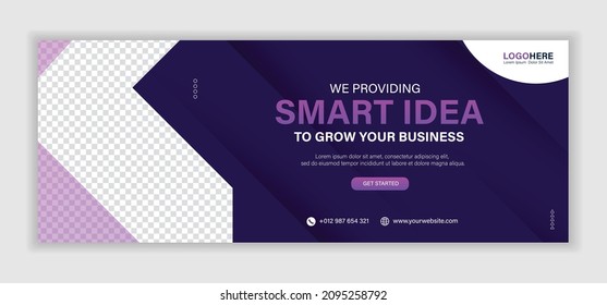 Abstract corporate business digital agency for social media facebook cover banner template